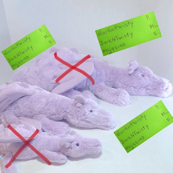 BNWT JellyCat Lavender Dragon Med 27” with tail unfurled - Picture 4 of 10